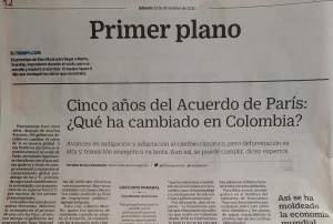 Entrevista sobre los 5 años del acuerdo de París firmado por Colombia