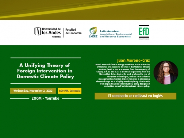 Seminario LAERE-EfD: A Unifying Theory of Foreign Intervention in Domestic Climate Policy